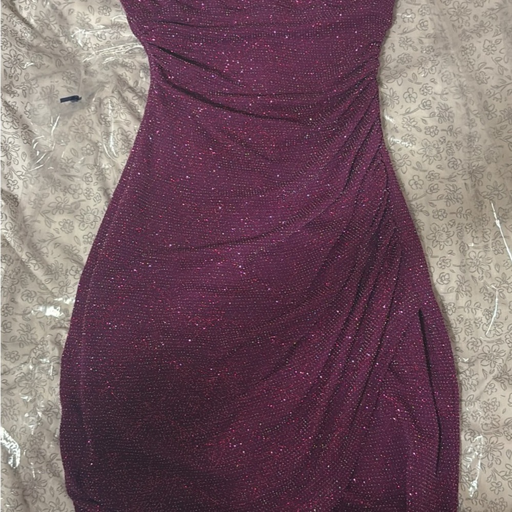 Chic Strapless Purple Dress
